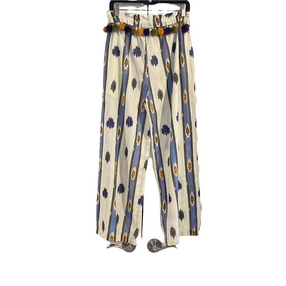 Anthropologie Ollari Pom Pom Boho Wide Leg Pants Sz S - Picture 3 of 12